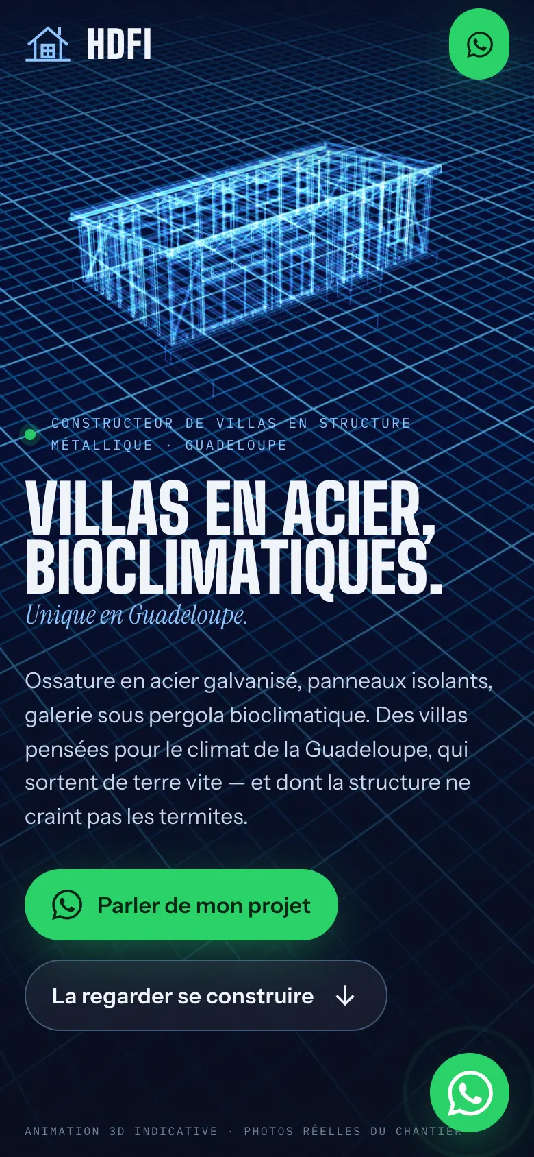 L’accueil du site HDFI sur téléphone
