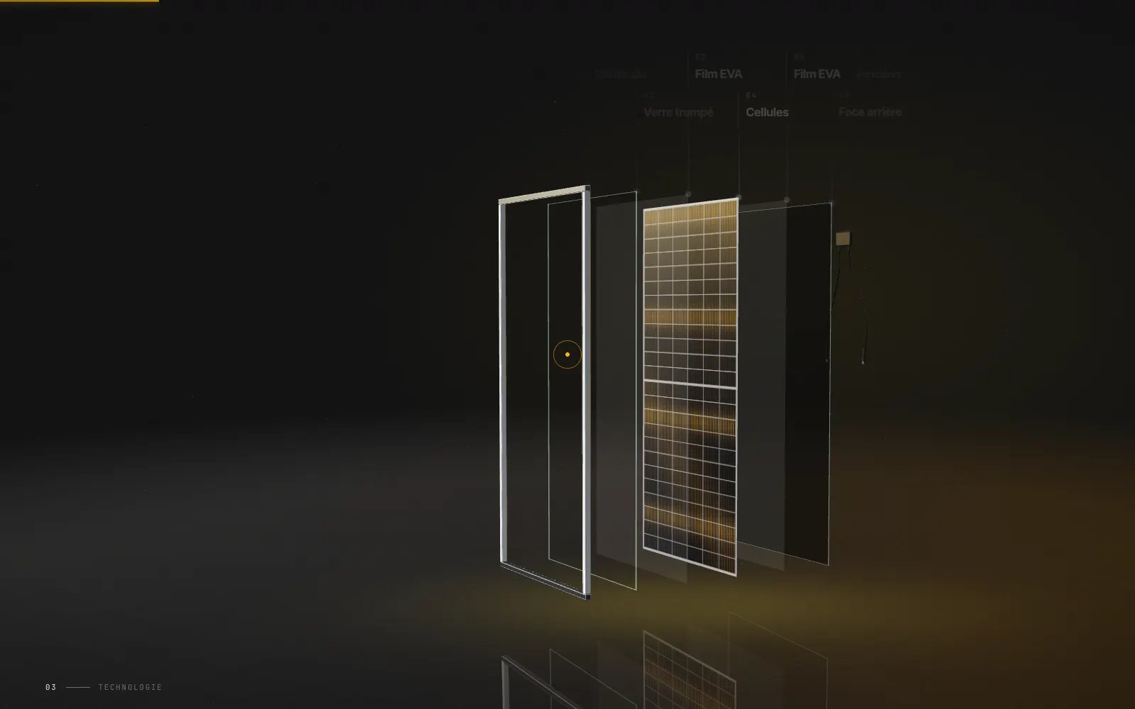Le panneau solaire commence à se décomposer en 3D