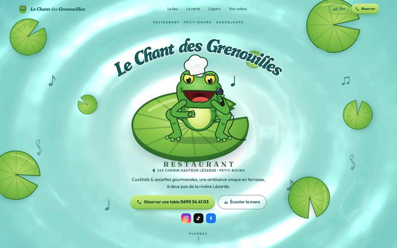 Le Chant des Grenouilles : une grenouille chef sur un nénuphar
